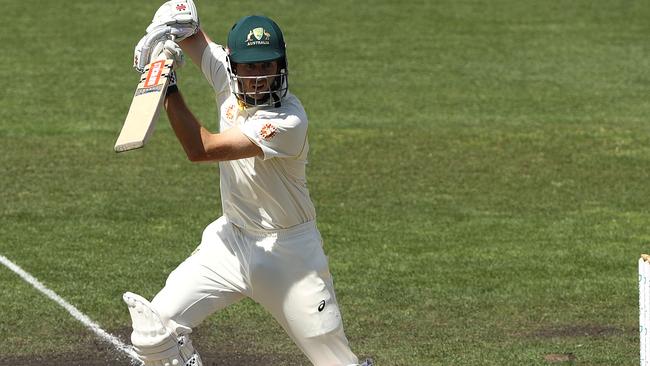 Kurtis Patterson bats during day three of the International Tour match between Australia and Sri Lanka. Picture: Getty Images.