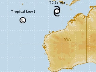 Location of the two systems off the WA coast. Source: Bureau of Meteorology