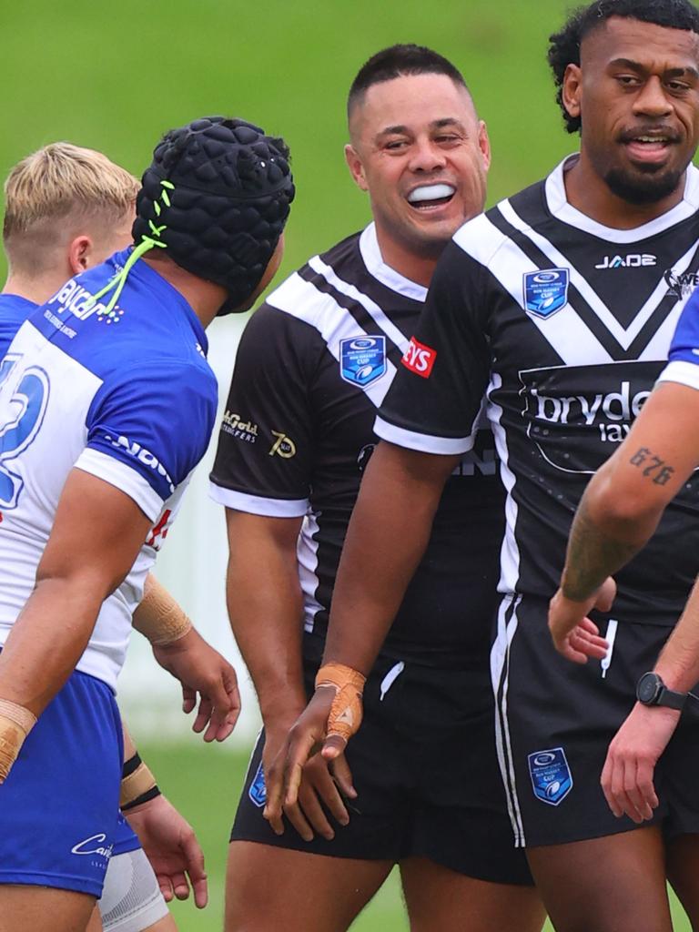Few words were exchanged between the players. Picture: Backgrid/news.com.au