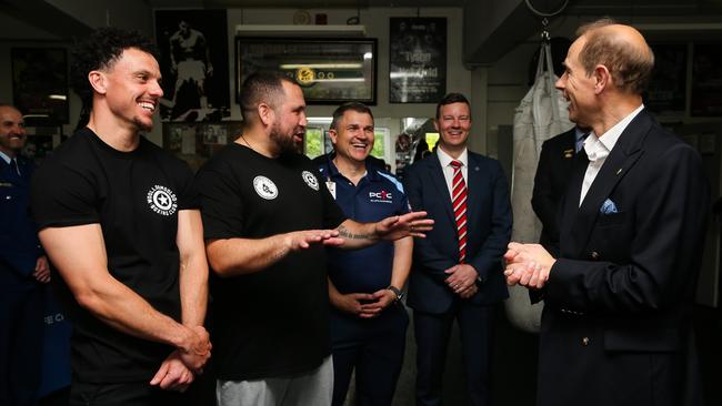 The Prince was a popular visitor at the PCYC, seen joking with members while he toured the facility Photo by: NCA Newswire /Gaye Gerard