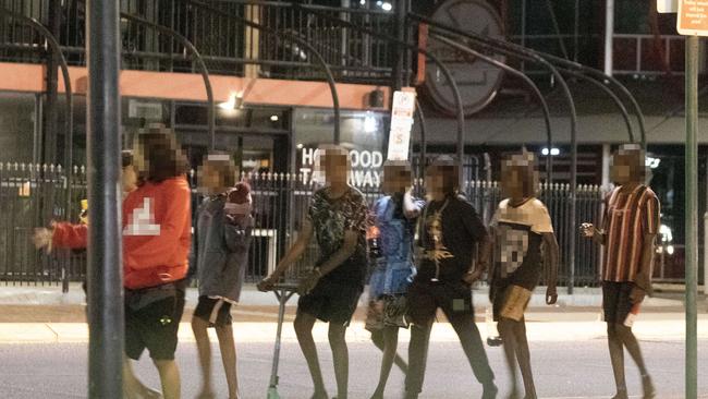 Young Indigenous Australians on the street in Alice Springs in January. Picture: Liam Mendes