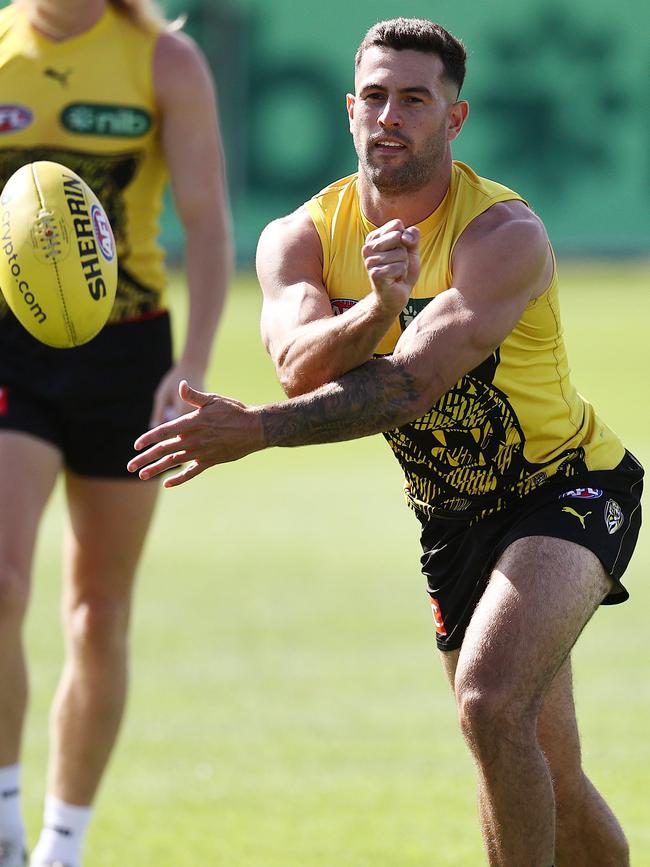 MELBOURNE . 14/03/2023.  AFL.  Richmond training at Punt Road Oval .   Jack Graham during todays session  . Pic: Michael Klein