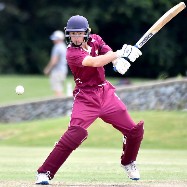 Ipswich batsman Oscar Dioth GPS First XI cricket between Terrace and Ipswich Grammar School Saturday February 1, 2025. Picture, John Gass