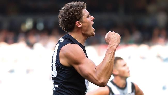 Charlie Curnow kicked five goals. (Photo by Michael Willson/AFL Photos via Getty Images)