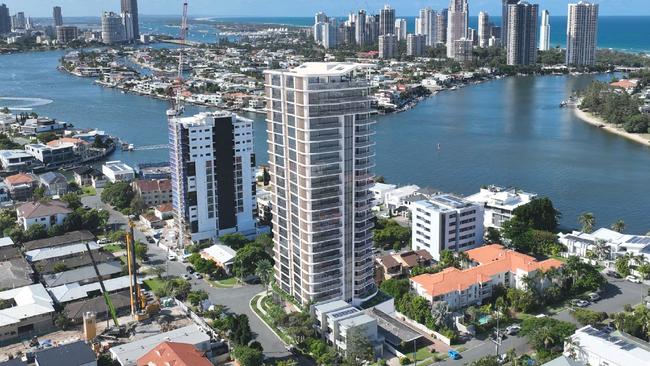 Artist impression of a 23-storey tower planned for Chevron Island on the corner of Kalyan and Perneno streets. Picture: Supplied