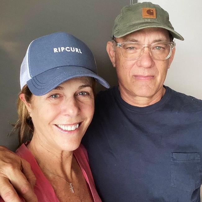 Rita Wilson and Tom Hanks posted this photo when they confirmed they had contracted COVID-19 while in Australia. Picture: Twitter/Instagram