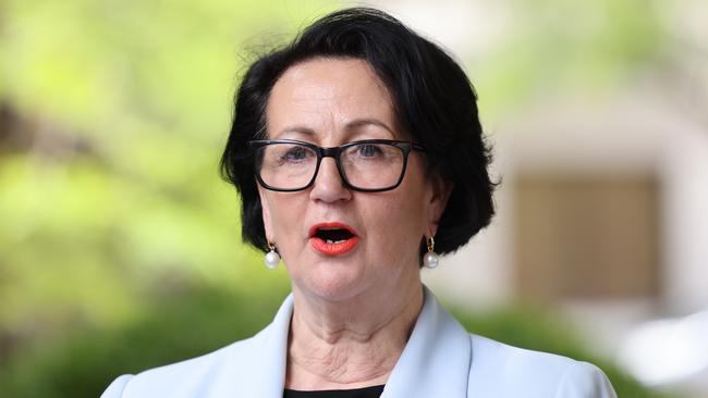 Former Deputy Premier Vickie Chapman spoke to the media outside Jeffcott Chambers in Adelaide. Picture: NCA NewsWire / David Mariuz