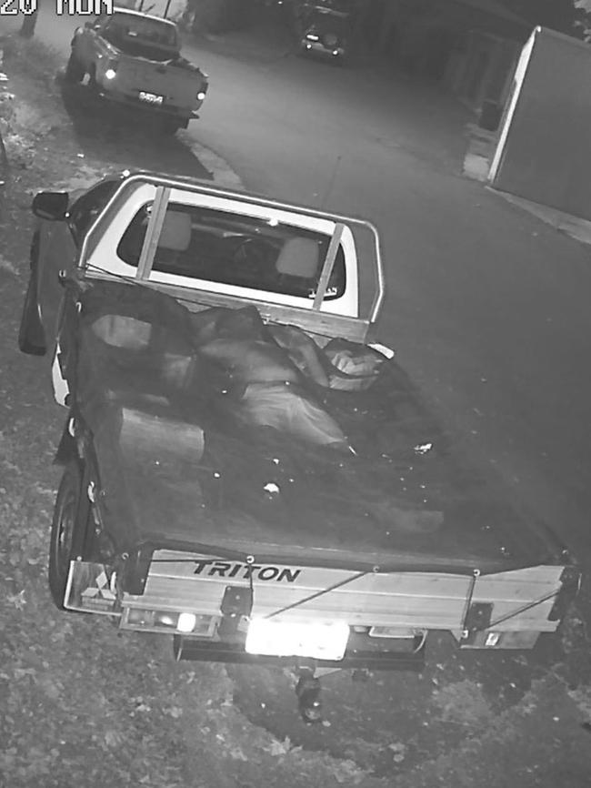 He hid in a ute as he attempted to evade police. Picture: Supplied via NCA NewsWire.