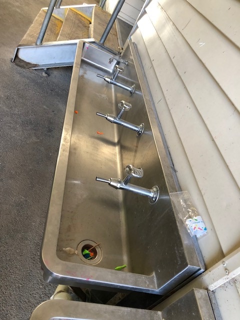 Sinks at Glendal Primary after a clean. Picture: Supplied.