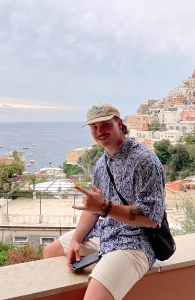 Liam Hampson had been enjoying an off-season holiday around Europe when tragedy struck. Picture: Jordan Riki / Instagram