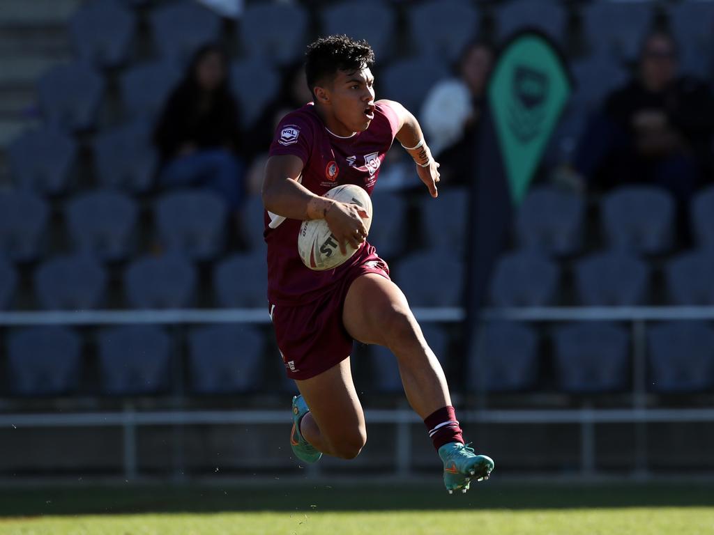 Titans young gun Keano Kini playing for QLD U18s last year. Picture: Zak Simmonds