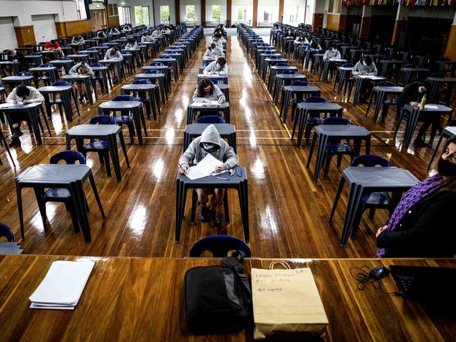 More than 45,700 students will sit the highly-anticipated VCE English exam at 9am on Tuesday. Picture: Nicole Cleary