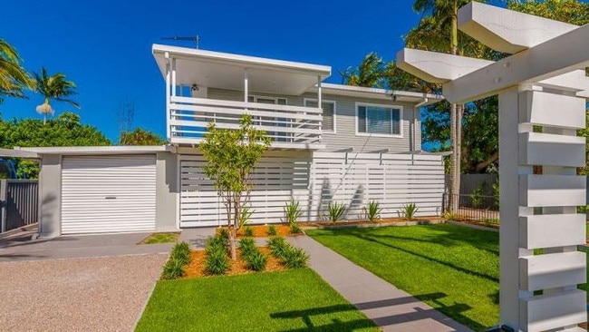 This four-bedroom beach house at 10 Mirree Ave, Bellara, is for sale for $498,500.