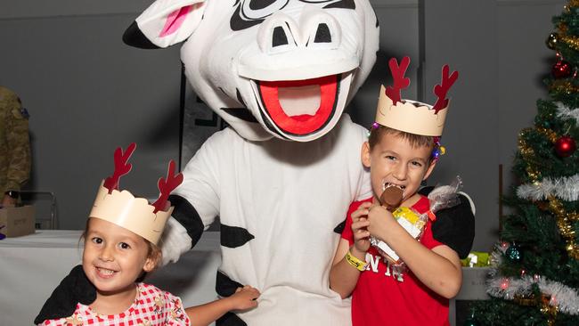 Ava and Kove at the 2023 Special Children’s Christmas Party in Darwin Convention Centre, Saturday. Picture: Pema Tamang Pakhrin