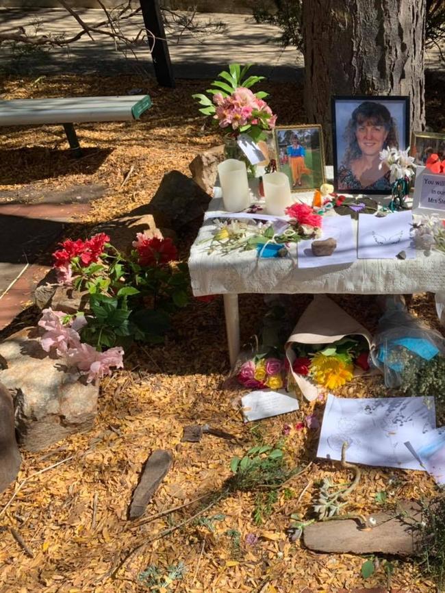 Ms Sternberg’s shrine at McLaren Vale Primary school. Picture: Facebook