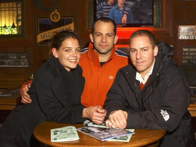 Katie Holmes, Brandt Joel and guest. Picture: WireImage