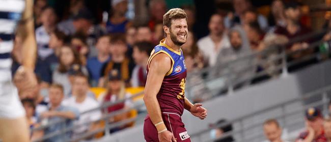 Grant Birchall of the Lions. (Photo by Michael Willson/AFL Photos via Getty Images)