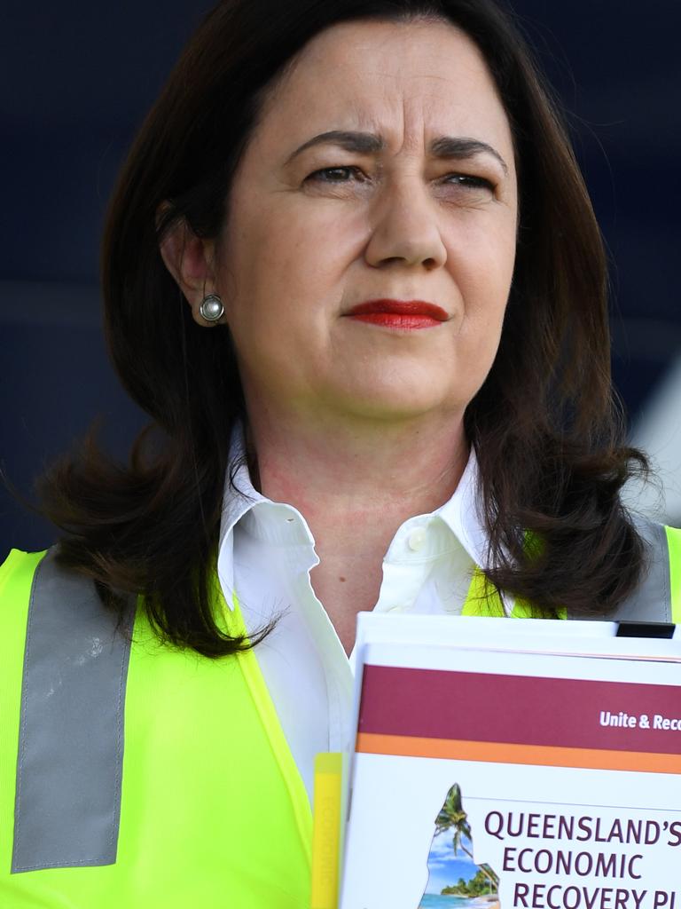 Queensland Premier Annastacia Palaszczuk has refused to open the border to NSW until it achieves 28 days without community transmission. Picture: NCA NewsWire / Dan Peled