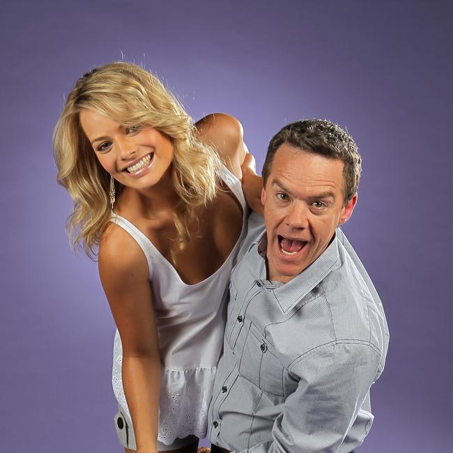 Stefan Dennis and Margot Robbie celebrating 25 years of Neighbours.