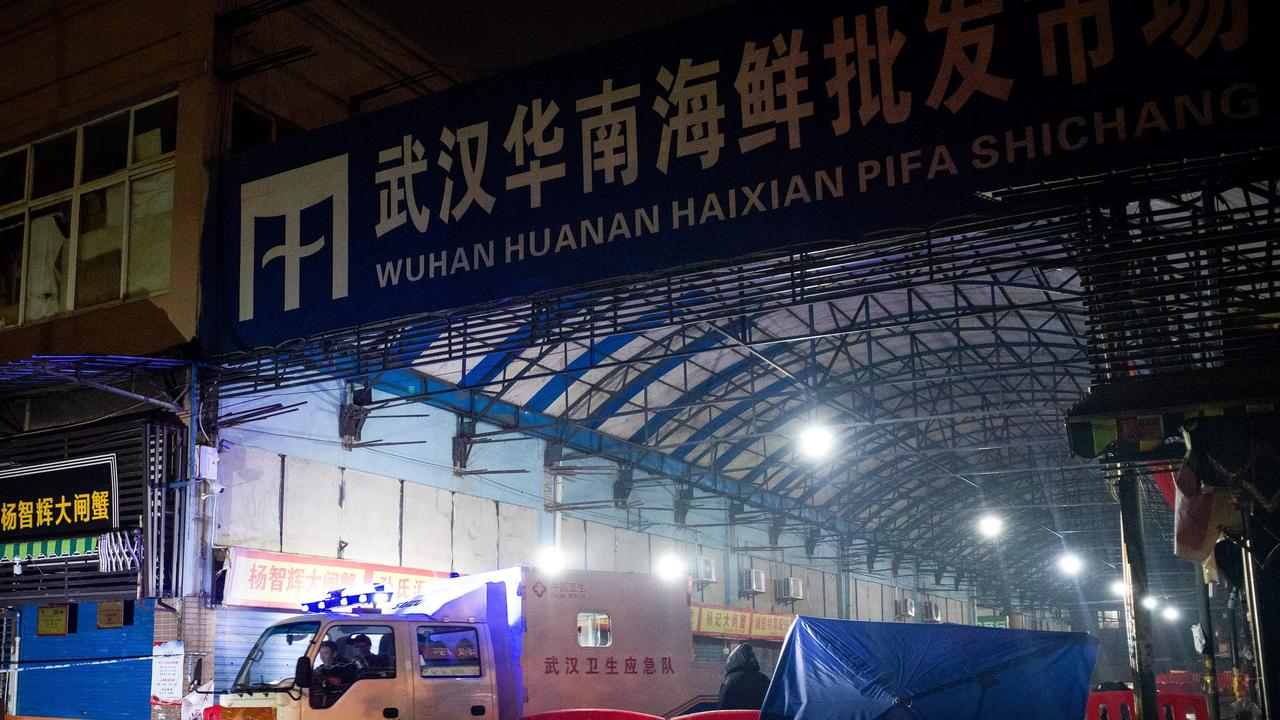 The Huanan Seafood Wholesale Market in the city of Wuhan, China, where it is thought the coronavirus outbreak began. Picture: Noel Celis/AFP