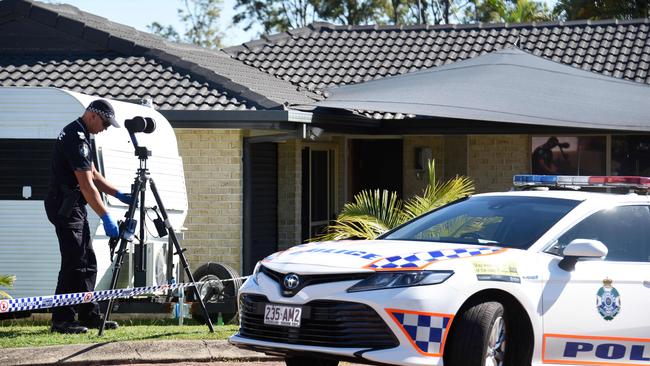 Police at the scene of Kelly Wilkinson’s murder. Picture: NCA NewsWire / Steve Holland