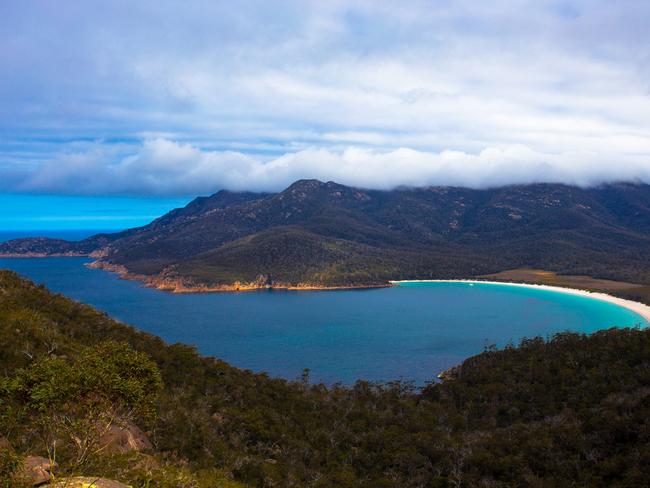 Tassie wine doesn’t disappoint, and neither does the view. Picture: Tourism Australia — Graham Freeman