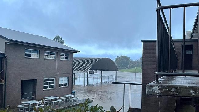 Flooding at Tweed Valley Adventist College. Picture: Supplied