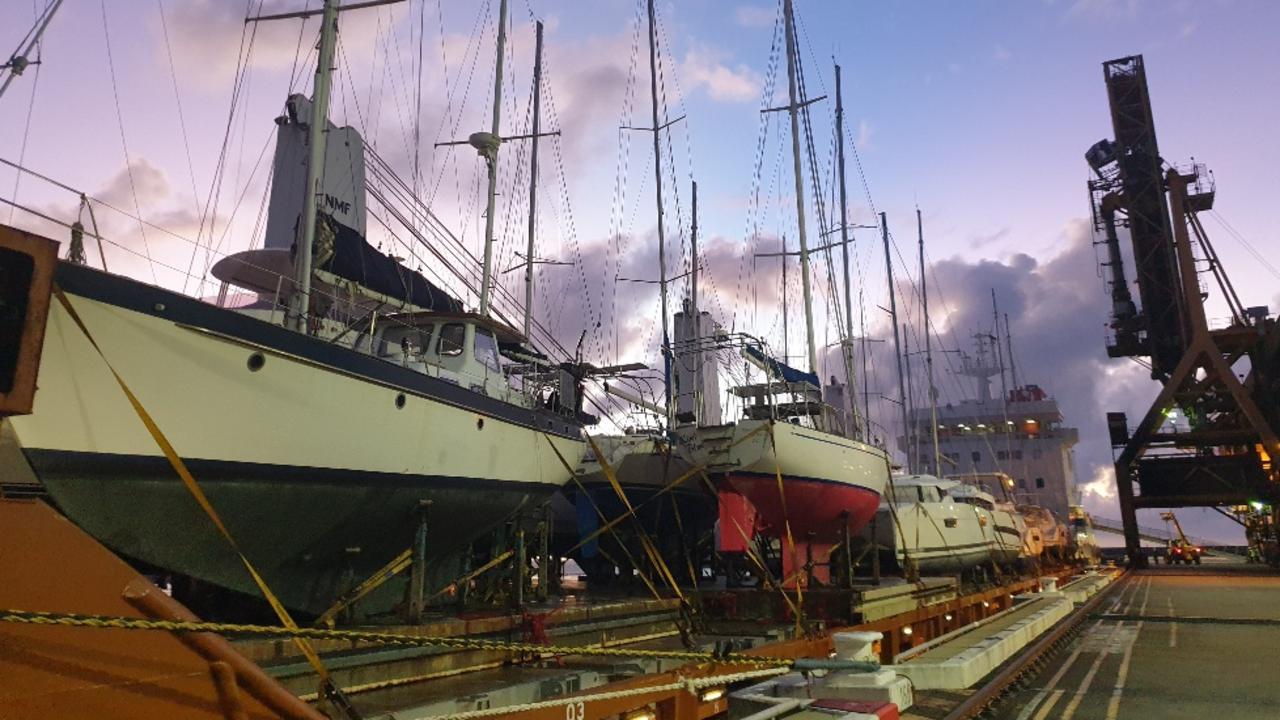 Thirteen yachts from Thailand have arrived in the Port of Mackay rumoured to be part of a new tourism venture in the Whitsundays. Picture: Contributed