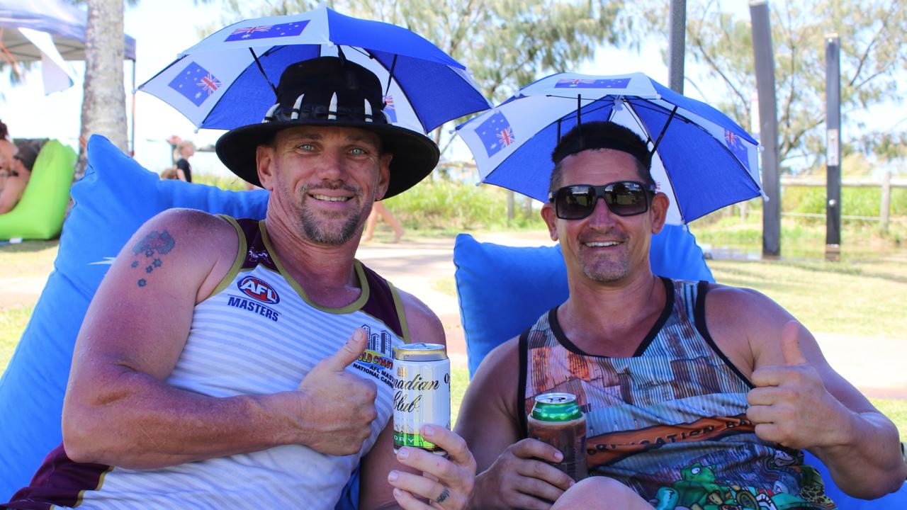 Matt Edgeworth and Daniel Nimmo enjoyed the Bundaberg Great Australian Bites festival on Australia Day 2024.