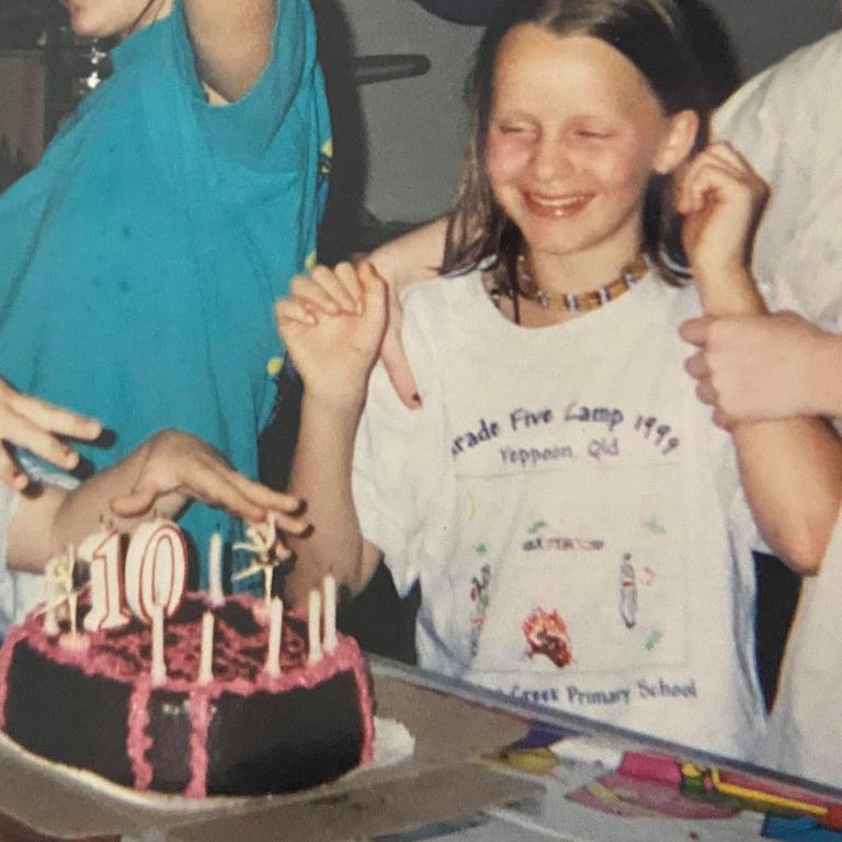 Rene Latimore celebrates her 10th birthday with her family. Rene Latimore was found dead on the Latimore family property on Schirmers Rd at Ilbilbie on Sunday, August 29, 2021. Picture: Katie Marchetti