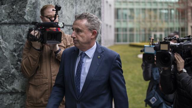 Nationals MP Kevin Hogan enters at Parliament House yesterday. Picture: Sean Davey