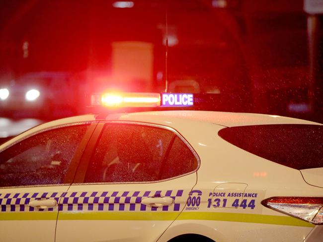 Generic Tasmania Police car. Tas Police. Tasmania Police. Logo. Police lights. Night. dark. Car Crash. Accident. Rain. Picture: PATRICK GEE