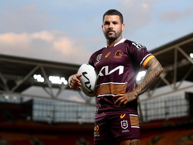 BRISBANE, AUSTRALIA - OCTOBER 26: Adam Reynolds poses during the launch of the Brisbane Broncos 2022 NRL Season jersey at Suncorp Stadium on October 26, 2021 in Brisbane, Australia. (Photo by Chris Hyde/Getty Images)