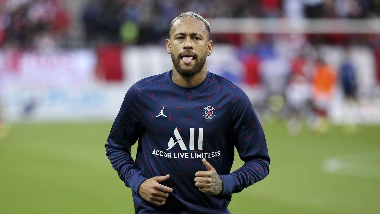 REIMS, FRANCE - AUGUST 29: Neymar Jr of PSG during the Ligue 1 Uber Eats match between Stade Reims and Paris Saint Germain (PSG) at Stade Auguste Delaune on August 29, 2021 in Reims, France. (Photo by John Berry/Getty Images)