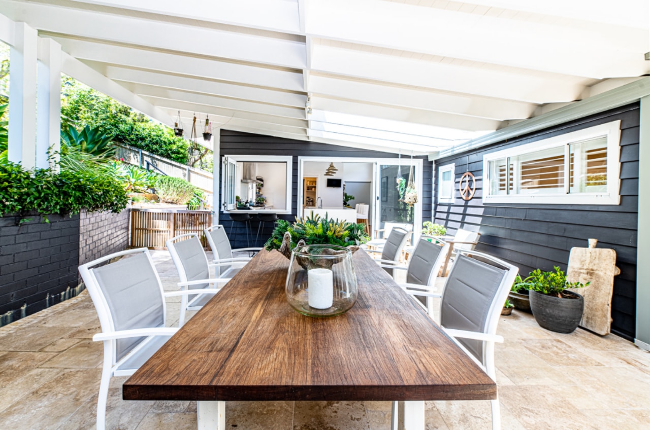 An outdoor dining area like this is perfect for warm summer day.