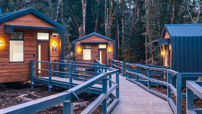 Discovery Parks Cradle Mountain has unveiled 11 new premium mountain cabins targeting the upmarket leisure crowd. Picture: Supplied