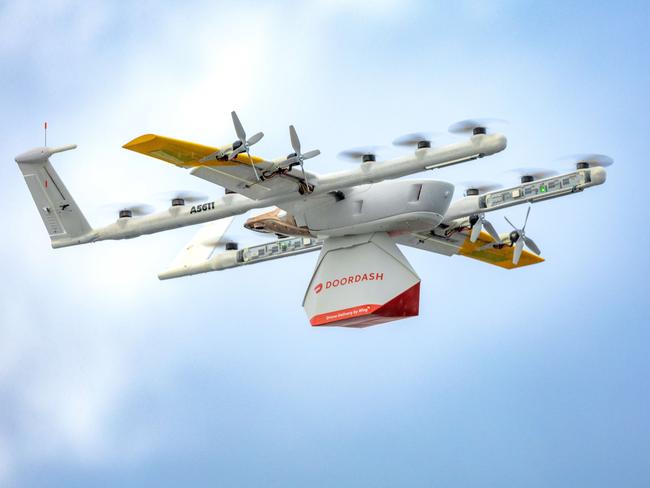 Wing, Australia's first on-demand drone delivery service with Door Dash. Picture: Jason Edwards