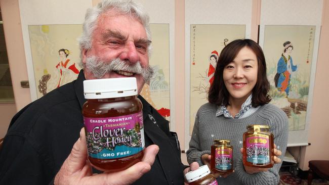 Honey producer Lindsay Bourke, left, pictured with Yuzan Sung, has finally won the Biosecurity Farmer of the Year title.