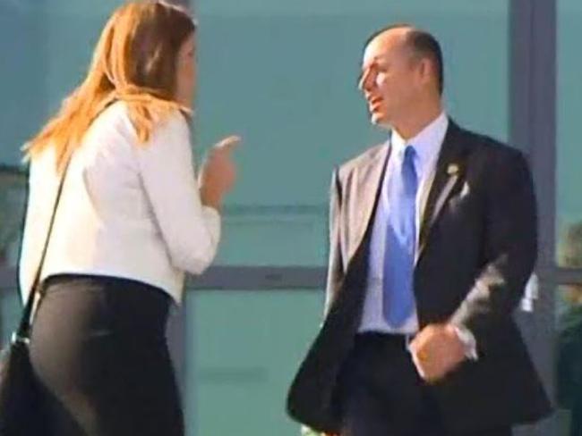 Infamous photo.... Ms Credlin confronts Liberal MP Stuart Robert. Picture: Twitter