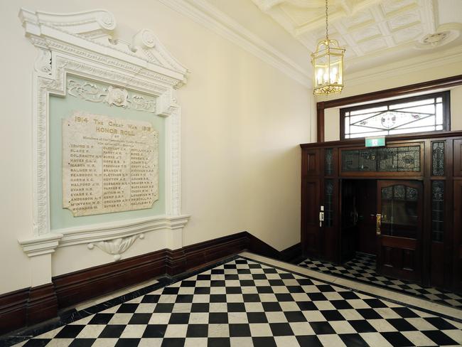 The only known Honour Roll for public servants from World War I near the Macquarie St entrance. Picture: RICHARD JUPE