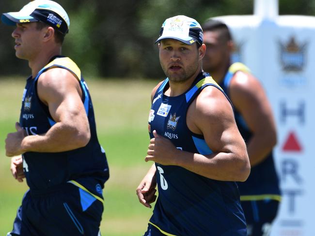 Tyrone Roberts during Titans training. Photos: Steve Holland