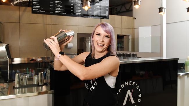 Annee's Caphe Sua Da is opening it's new Flinders Lane store next week. Pictured at work is store manager Jacqui Lukito. Picture: Shae Beplate.