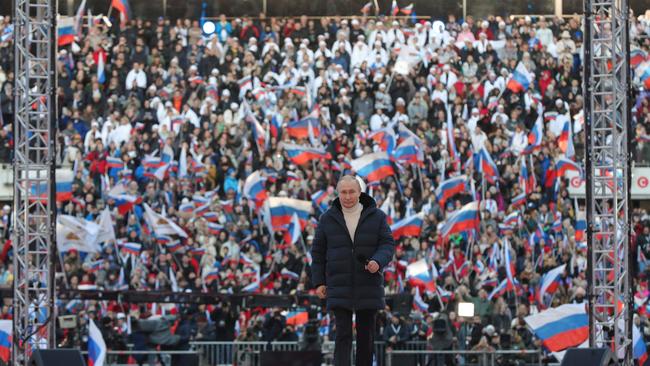 Russian President Vladimir Putin attends a concert. Picture: Mikhail Klimentyev / AFP