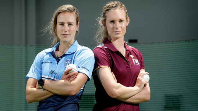 Breaker Ellyse Perry and the Fire’s Holly Ferling. Picture: Mark Calleja