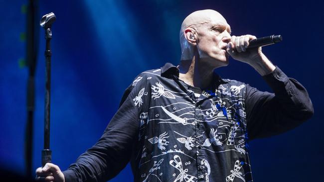 Despite their opposing politics, Morrison included Peter Garrett and Midnight Oil on his Aussie song list, but they weren’t good enough for his main picks. Picture: Lachie Millard