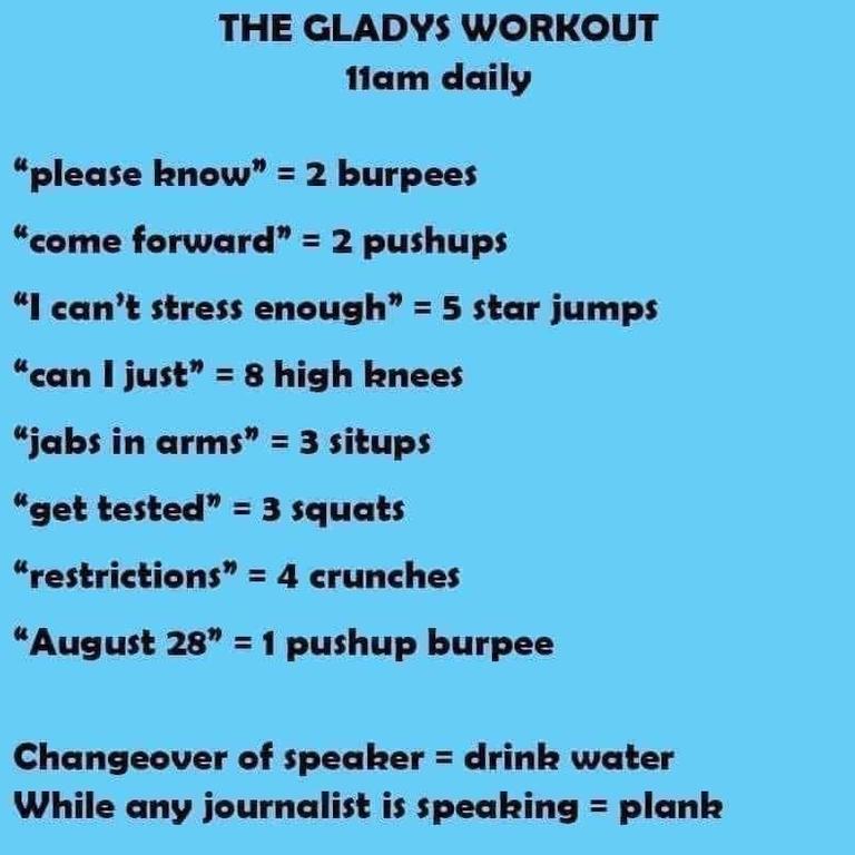 This gruelling viral workout promises a solid burn to anyone game enough to try it. Picture: Facebook