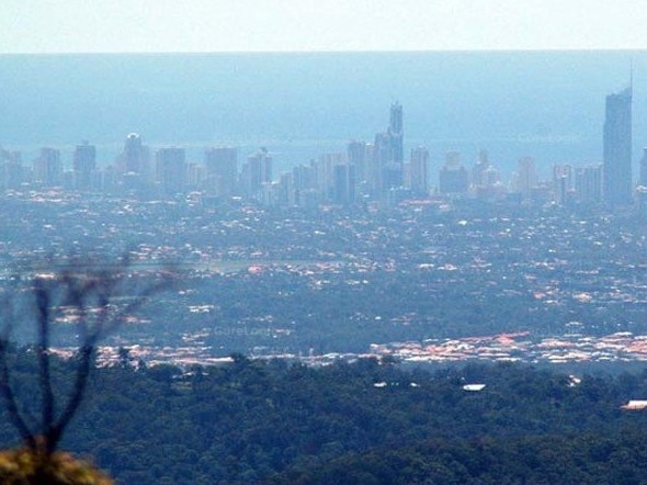 The view from the top of the 162.5 hectare property at 142 Ryans Road, Tallebudgera Valley, bought for $3.5 million in 2015 by Mr Riyu Li's company Macroland Southport Pty Ltd. Picture: Core Logic.