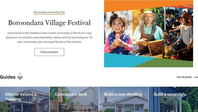 Another part of the council’s new website.