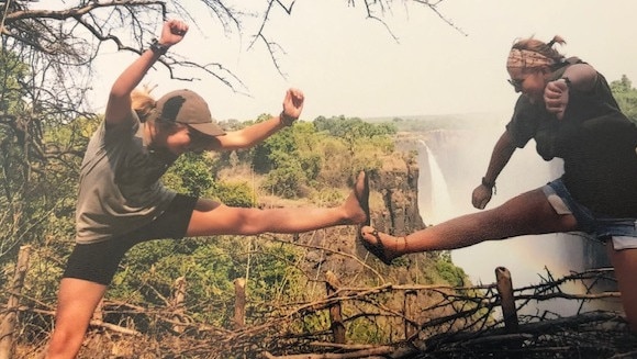 Family supplied images of Annika Ferry (left) who died after an accident at North Head.