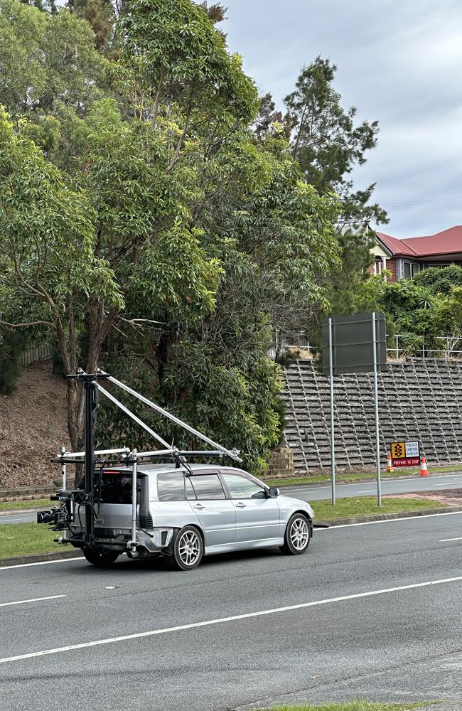 Still shots from filming of Runner on Robina Parkway. Picture: Ashleigh Jansen